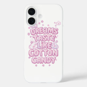 Cute Pink Whimsical Dreamer Typography iPhone 16 Case