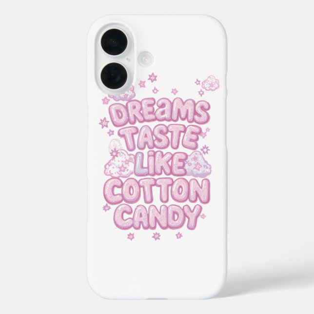 Cute Pink Whimsical Dreamer Typography Case-Mate iPhone Case (Back)