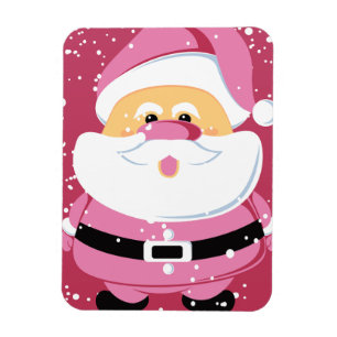 Cute pink whimsical Santa Claus Christmas holiday Magnet