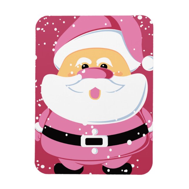 Cute pink whimsical Santa Claus Christmas holiday Magnet (Vertical)