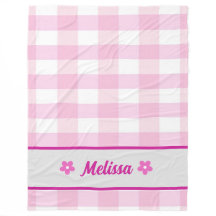 Cute Pink White Chequered Pattern Custom Kid's
