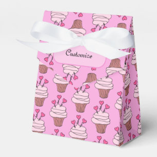 Cute Pink & White Cupcakes Tent 2 Favour Box