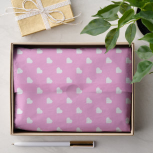 Cute Pink & White Hearts Patterned Tissue Paper