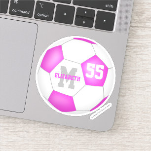 cute pink white personalised girls soccer