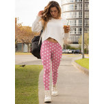 Cute Pink White Polka Dots Pattern Chic Fashion Leggings<br><div class="desc">Custom, retro, cool, cute, chic, stylish, trendy, breatheable, hand sewn, white polka dots on pink pattern womens full length fashion travel workout sports yoga gym running leggings pants, that stretches to fit your body, hugs in all the right places, bounces back after washing, and doesn't lose their shape on repeated...</div>