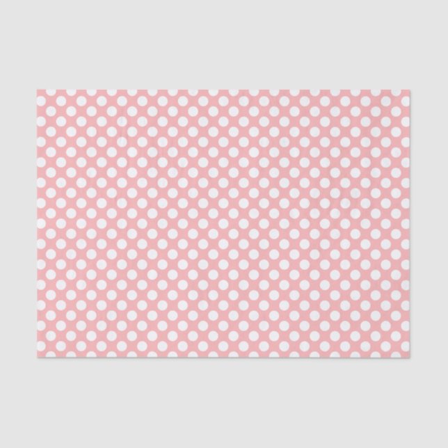 Cute Pink & White Polkadots Tissue Paper (Front)