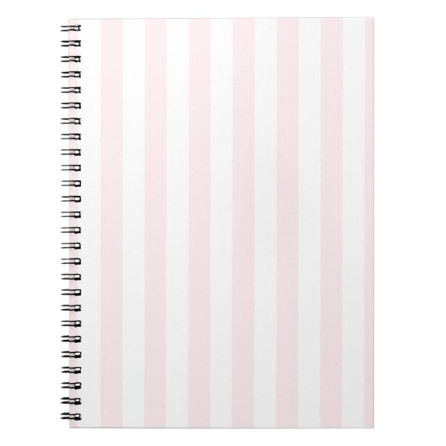 Cute Pink & White Stripe Spiral Notebook  (Front)