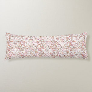 Cute pink white vintage floral design body cushion