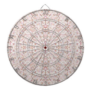 Cute pink white vintage floral design dartboard