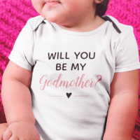 Cute Pink Will You Be My Godmother Proposal