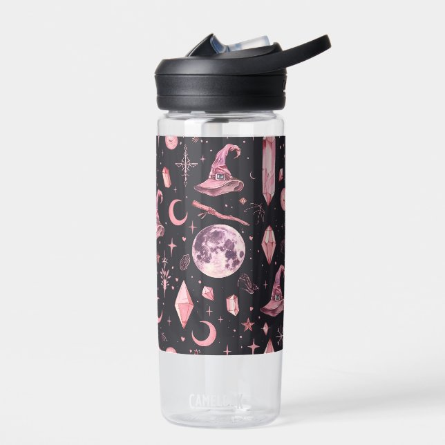 Cute Pink Witchy  Water Bottle (Left)