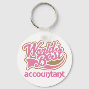 Cute Pink Worlds Best Accountant Key Ring