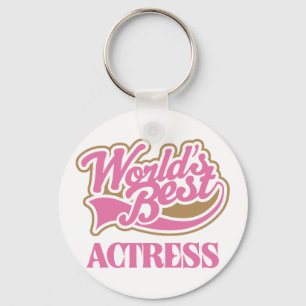 Cute Pink Worlds Best Actress Key Ring