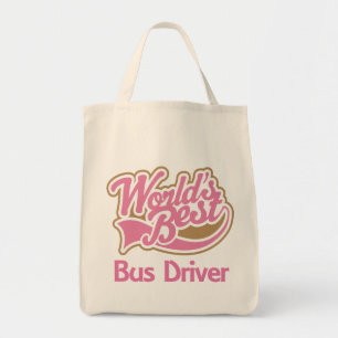 Cute Pink Worlds Best Bus Driver Tote Bag
