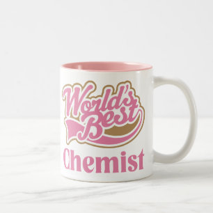 Cute Pink Worlds Best Chemist Two-Tone Coffee Mug