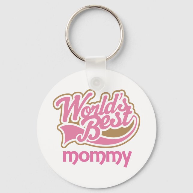 Cute Pink Worlds Best Mummy Key Ring (Front)