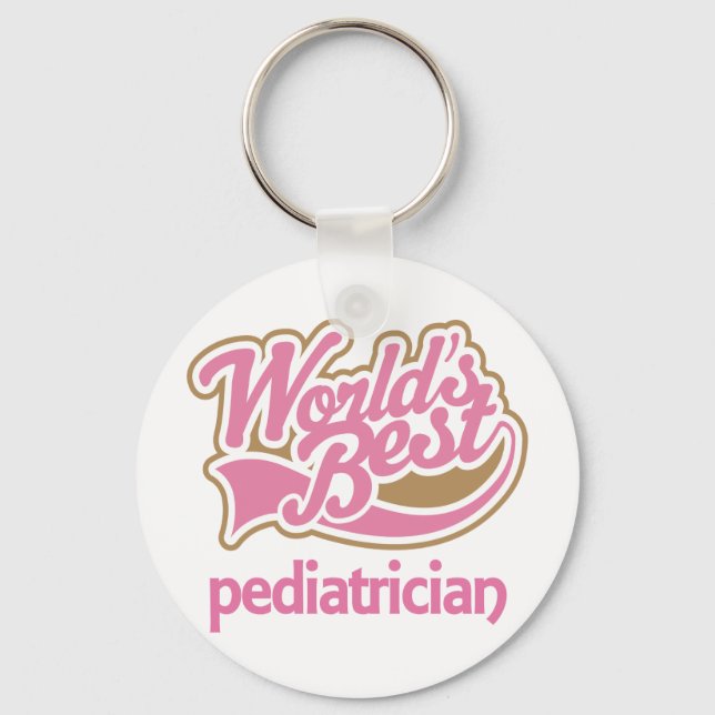Cute Pink Worlds Best Paediatrician Key Ring (Front)