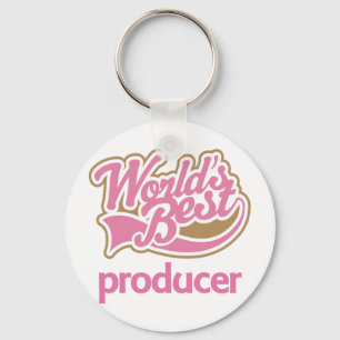 Cute Pink Worlds Best Producer Key Ring