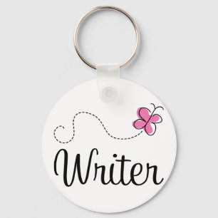 Cute Pink Writer Key Ring