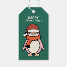 cute pink xmas penguin happy holidays celebration
