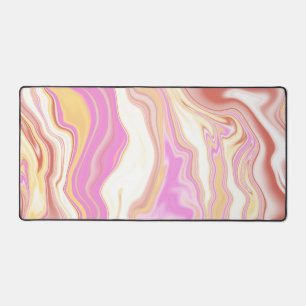 Cute Pink & Yellow Pattern Desk Mat