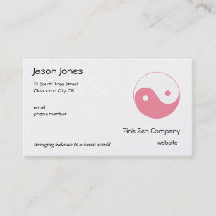 Cute Pink Yin Yang Business Card