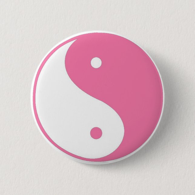 Cute Pink Yin Yang button (Front)