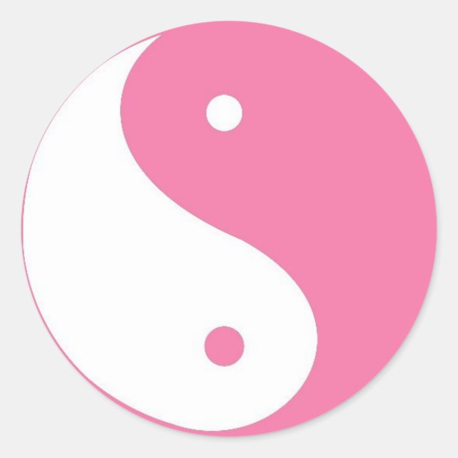 Cute Pink Yin Yang Sticker (Front)