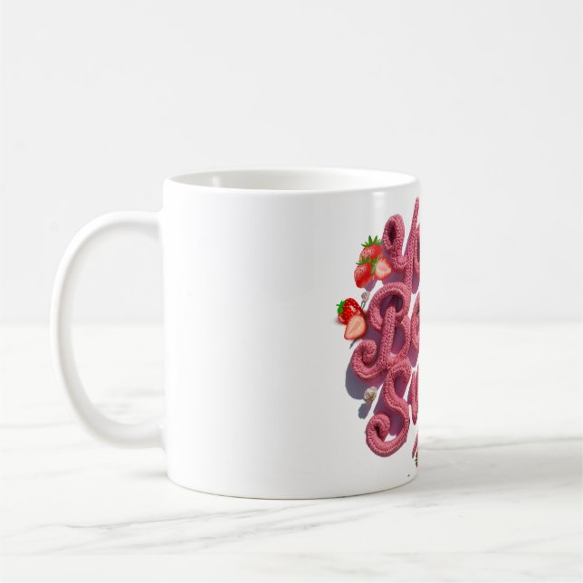 Cute Pink You’re Berry Sweet Strawberry Coquette  Coffee Mug (Left)