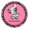 Cute Pink Zebra and Glitter Animal Print Stickers