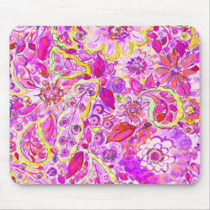Cute pinky abstract flowers mouse mat