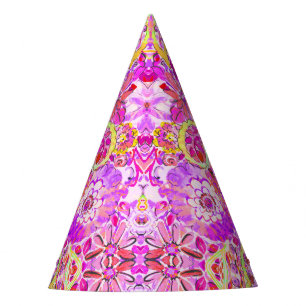 Cute pinky abstract flowers party hat