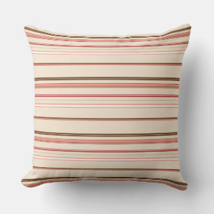 Cute pinky brown stripes cushion