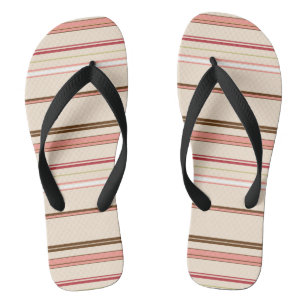 Cute pinky brown stripes flip flops