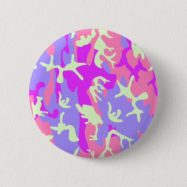 Cute pinky digital camouflage pattern 6 cm round badge (Front)