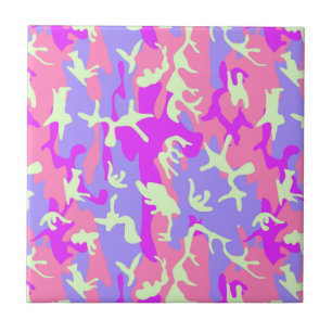Cute pinky digital camouflage pattern tile