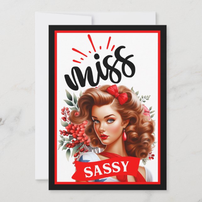 Cute Pinup_ Miss Sassy Invitation (Front)