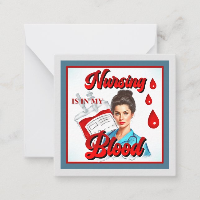 Cute Pinup_ Nursing in my blood Card (Front)