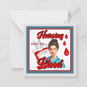 Cute Pinup_ Nursing in my blood Card