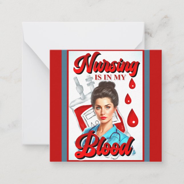 Cute Pinup_ Nursing in my blood Card (Front)