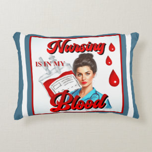 Cute Pinup_ Nursing in my blood Decorative Cushion