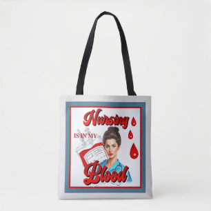 Cute Pinup_ Nursing in my blood Tote Bag