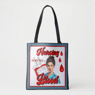 Cute Pinup_ Nursing in my blood Tote Bag