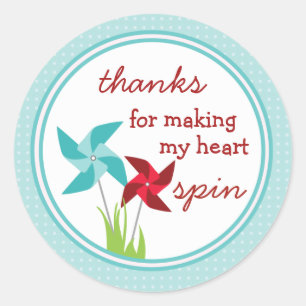 Cute Pinwheel Love Sticker (for him)