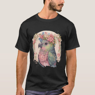 Cute Pionus Parrot Bird Flower Crown Pet Birds T-Shirt