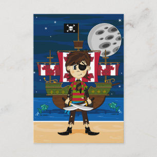 Cute Pirate and Ship RSVP Card