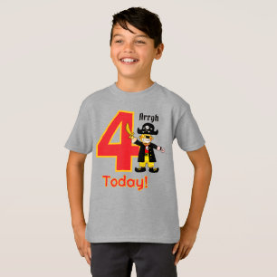 Cute Pirate Arrgh Four Today 4th Birthday T-Shirt