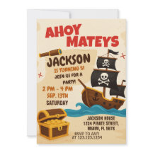 Cute Pirate Birthday Invitation for Kids