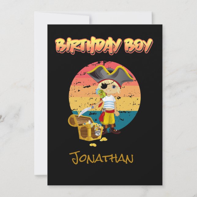 Cute Pirate Boy Birthday theme Card (Front)