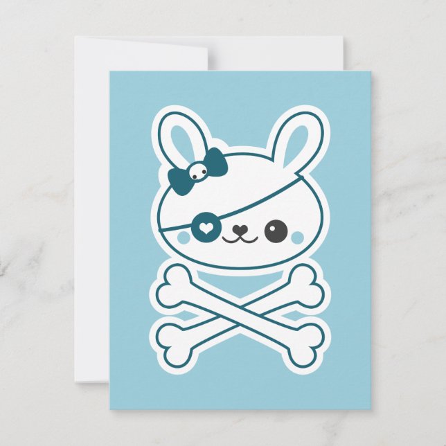 Cute Pirate Bunny Birthday Party Invitations (Front)